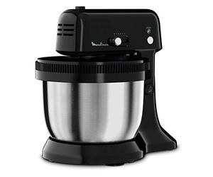 Moulinex Oh My Cake QA1108 Robot de repostería 300 W, movimiento planetario, bol de acero inoxidable de 4 L, 5 velocidades, 2 varillas, 2 ganchos de amasar, accesorios aptos para lavavajillas