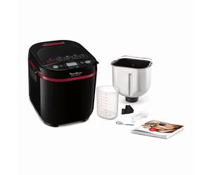 Moulinex Pain Plaisir OW2208 - Panificadora 1Kg, pantalla LCD, 17 programas automáticos, bizcochos, masas, mermeladas y cremas, sin gluten, 3 opciones de tostado y peso, incluye libro de recetas