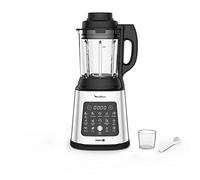 Moulinex Perfect Mix+ LM835D - Batidora de vaso de 1400 W, modo manual, autoclean, jarra de cristal, acero inoxidable