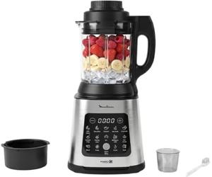 Moulinex PerfectMix, Cook Batidora Vaso 1400W 10 Programas Powelix | Con 10 programas, cuchillas Powelix extraíbles, jarra 2L y recetas en app LM83SD