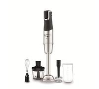 Moulinex Powelix Life DD95HD Batidora de brazo 1200 W, cuchillas duradera, accesorio pasapuré 2 texturas, selector de velocidades ergonómico, Piezas aptas para lavavajillas, Metálico