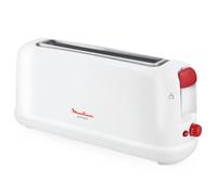 Moulinex Principio LS160111 - Tostadora de una ranura larga de 25 cm, bandeja recoge-migas con 7 niveles de tueste, modo de descongelación y botón apagado, para gran variedad de pan, Color Blanca