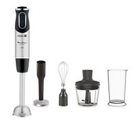Moulinex Quickchef, Batidora de mano 1000 W con 4 accesorios, 10 velocidades, accesorio pasapuré, picadora, varillas, vaso medidor y pie metálico, cuchillas de acero robustas DD65H810