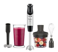 Moulinex Quickchef, Batidora de mano 1000 W con 4 accesorios, 10 velocidades, accesorio pasapuré, picadora, varillas, vaso medidor y pie metálico, cuchillas de acero robustas DD65H810