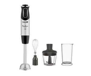 Moulinex Quickchef, Batidora de Mano, 1000W, 3 en 1, Picadora 500 ml, Vaso medidor 800 ml, Inox