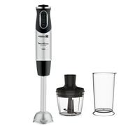 Moulinex QuickChef, Batidora de Mano de 1000 W, con Regulador de 10 Velocidad Turbo con 2 Accesorio para Picar, picadora y vaso Medidor, Cúpula Antisalpicaduras, Acero DD6578