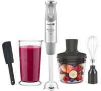 Moulinex Quickchef, Batidora de mano, Potencia de 1000 W, Cuchillas Powelix, 20 velocidades variables y modo turbo, Incluye picadora 500 ml, vaso medidor 800 ml y varillas, Gris, DD655DES