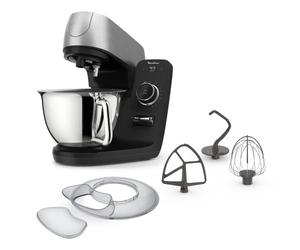 Moulinex Robot pastelero, Cuenco de acero inoxidable 5.5 L, 8 programas recetas básicas, Tecnología patentada, Silencioso, Robusto, Aplicación gratuita con coaching, Coach QA900810