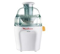 Moulinex Vitae JU200045-Licuadoras para Verduras y Frutas, 200W, Velocidad 12.800 rpm, Tapa y Contenedor Pulpa Transparente, Extractor de Jugos con Filtro de Inoxidable Compatible Lavavajillas,Blanco