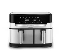 Moulinex XXL Dual Easy Fry 11 L, freidora de aire XXL con doble cesta, más de 8 personas, cestas espaciosas de hasta 3 kg, 7 programas preestablecidos, acero inoxidable, EZ942DF0