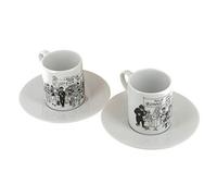 Moulinsart Set de Dos Tazas Expresso con platillo Tintín Carte de voeux 1972 (47982)