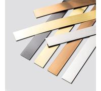 Moulures de finition métallisées à finition brossé Tiras embellecedoras for molduras de pared acero inoxidable, autoadhesivas cepilladas, multicolores, varios tamaños(Silver,0.24in*164ft)