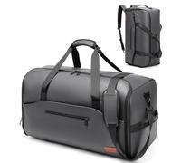 Moulyan - Bolsas de Lona para Ropa de Viaje, Bolsa de Transporte Convertible con Compartimento para Zapatos, Bolsa de Viaje Impermeable 3 en 1 con Correa para el Hombro para Hombres y Mujeres, Gris