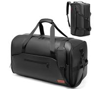 Moulyan - Bolsas de Lona para Ropa de Viaje, Bolsa de Transporte Convertible con Compartimento para Zapatos, Bolsa de Viaje Impermeable 3 en 1 con Correa para el Hombro para Hombres y Mujeres, Black