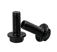 MOUMOUTEN 100pcs Brida Tornillos De Cabeza Hexagonal, 10.9 Negro Tornillos De Aleación De Acabado Negro, Hexagonal Brida De Cabeza M6 * 12