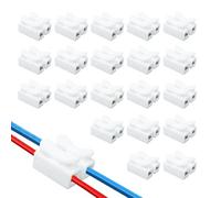 MOUMOUTEN 200Pcs Push Quick Conector de alambre, CH-2 Conectores de cable eléctrico de abrazadera de resorte del bloque de terminales para electrodomésticos e iluminación