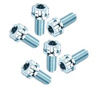 MOUMOUTEN 6 Uds M5×10mm Aleación Titanio Perno Brida Torx (Ice Blue) | Cabeza de Brida Combo Torx & Hex, Acabado Anodizado, Sujeción Ligera para Upgrade Moto, Scooter y Bicicleta
