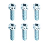 MOUMOUTEN 6 Uds M5×20mm Aleación Titanio Perno Brida Torx (Ice Blue) | Cabeza de Brida Combo Torx & Hex, Acabado Anodizado, Sujeción Ligera para Upgrade Moto, Scooter y Bicicleta