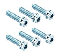 MOUMOUTEN 6 Uds M5×25mm Aleación Titanio Perno Brida Torx (Ice Blue) | Cabeza de Brida Combo Torx & Hex, Acabado Anodizado, Sujeción Ligera para Upgrade Moto, Scooter y Bicicleta
