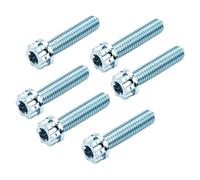 MOUMOUTEN 6 Uds M5×30mm Aleación Titanio Perno Brida Torx (Ice Blue) | Cabeza de Brida Combo Torx & Hex, Acabado Anodizado, Sujeción Ligera para Upgrade Moto, Scooter y Bicicleta