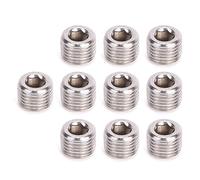 MOUMOUTEN Cabezal de tapón hexagonal BSPP de acero inoxidable 304, 10 tapones de rosca de tubo con casquillo hexagonal interior, accesorios de sellado BSPP de rosca macho para de (1/4")