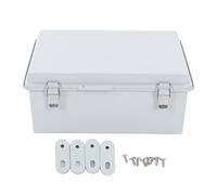 MOUMOUTEN Caja de conexiones impermeable, IP66 de plástico ABS transparente para exteriores, con placa de montaje, soportes de pared, cubierta gris con bisagras para proyectos