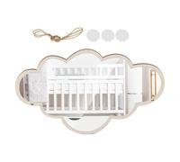 MOUMOUTEN Espejo de Pared - Espejo de Nubes 3D Etiqueta de Espejo acrílico Lindo Espejo de Nube con Etiqueta de Pared de Madera para baño de habitación de niños