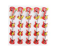 MOUMOUTEN Juego de 25 broches LED para guitarra y animales, alfileres para fiestas, accesorios luminosos, decoración festiva, regalos únicos (red guitar)