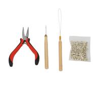 MOUMOUTEN Kit De Herramientas De Extensión De Cabello, Alicates, Gancho De Ganchillo, Aguja Para Tirar, Anillos De Enlace De Silicona, Cuentas, Accesorio De Peinado, Micro Kit Para Herramientas, Exten