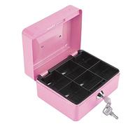 Moumouten Mini Caja Fuerte Para El Hogar, Caja De Seguridad PortáTil Con Cerradura De Acero Y Caja De Seguridad Para Monedas CinturóN Para El Hogar Con 2 Llaves Adecuado Para Guardar Joyas(Rosado)