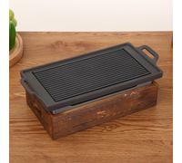 MOUMOUTEN Parrilla Para Barbacoa, Parrilla Para Barbacoa De Estilo Japonés, Bandeja Para Hornear Barbacoa Multifunción Placa Para Barbacoa De Aleación De Aluminio Antiadherente Sin Humo, Parrilla Para