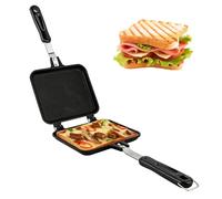 MOUMOUTEN Sartén de Doble Cara, Sandwichera Tostada Antiadherente con Asas Sartén de Doble Cara para Panini Desayuno Waffle Maker Cake Toast