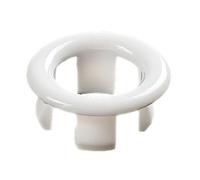 MOUMOUTEN Tapa de desbordamiento del lavabo del baño, fregadero de cocina decorado con agujero de repuesto, agujero de fregadero redondo, anillo de fregadero de latón estable (anillo hueco blanco)