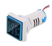 MOUMOUTEN Voltímetro Amperímetro 22mm Pantalla Dual Azul AC 0-100a 60-500V