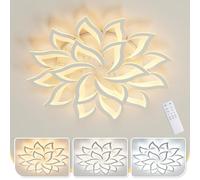 MOUNM Lámpara Techo 100W 9400lm de Creativa Pétalo, Plafón LED Techo con Control Remoto, Lámparas de Techo Salon de Aluminio con Luz Regulable 3000K-6000K para Sala de Estar,Pasillo,Dormitorio