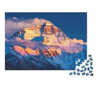 Mount Everest 1000 Piece Jigsaw Puzzle Recycled Paper Qomolangma Puzzles for Boy & Girl Ages 6 Years Up Family Gaming Time Props Excelente Regalo Idea Home 52x38cm/1000pcs