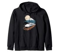 Mount Fuji Bullet Train Shinkansen Japan View Sudadera con Capucha
