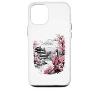 Mount Fuji Cherry Blossoms Geisha Japanese Garden Japan Art Carcasa para iPhone 12/12 Pro