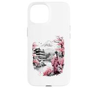 Mount Fuji Cherry Blossoms Geisha Japanese Garden Japan Art Carcasa para iPhone 15