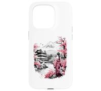 Mount Fuji Cherry Blossoms Geisha Japanese Garden Japan Art Carcasa para iPhone 15 Pro