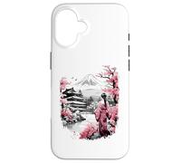 Mount Fuji Cherry Blossoms Geisha Japanese Garden Japan Art Carcasa para iPhone 16