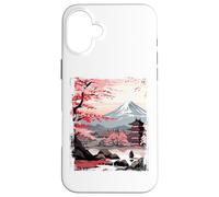 Mount Fuji Cherry Blossoms Geisha Japanese Garden Japan Art Carcasa para iPhone 16 Plus