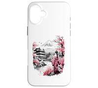 Mount Fuji Cherry Blossoms Geisha Japanese Garden Japan Art Carcasa para iPhone 16 Plus