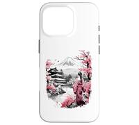 Mount Fuji Cherry Blossoms Geisha Japanese Garden Japan Art Carcasa para iPhone 16 Pro