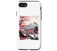Mount Fuji Cherry Blossoms Geisha Japanese Garden Japan Art Carcasa para iPhone SE (2020) / 7 / 8