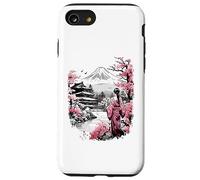 Mount Fuji Cherry Blossoms Geisha Japanese Garden Japan Art Carcasa para iPhone SE (2020) / 7/8