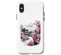 Mount Fuji Cherry Blossoms Geisha Japanese Garden Japan Art Carcasa para iPhone X/XS