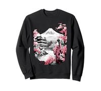 Mount Fuji Cherry Blossoms Geisha Japanese Garden Japan Art Sudadera
