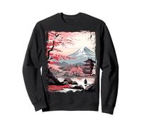 Mount Fuji Cherry Blossoms Geisha Japanese Garden Japan Art Sudadera