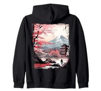 Mount Fuji Cherry Blossoms Geisha Japanese Garden Japan Art Sudadera con Capucha